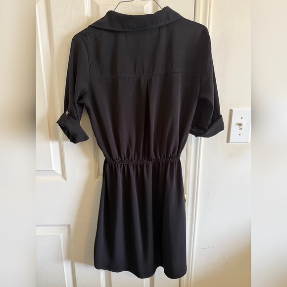 BeBop Black Mid Sleeve Notched Collar Dress - Picture 3 of 3